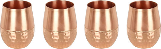 Pure Copper Water Glasses Tumbler Set of 4