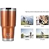 Copper Cure Stainless Steel Vacuum Insulated 30 oz Tumbler - Coffee Cup, Double Wall Tumbler, Travel Mug w/ Lid, Straws set and Straw Cleaning Brush, keeps the Drinks Cold or Hot for Hours