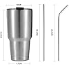 Stainless Steel Vacuum Insulated Tumbler 30 Oz, Water Glass, Coffee Cup, Double Wall Tumbler Travel Mug w/Lid & Straws, keeps the Drinks Cold or Hot for Hours