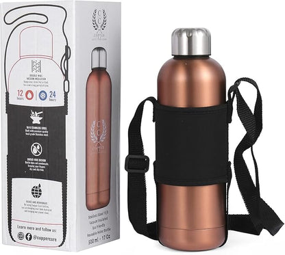 Stainless Steel Double Walled Water Bottle - 500 ML Copper